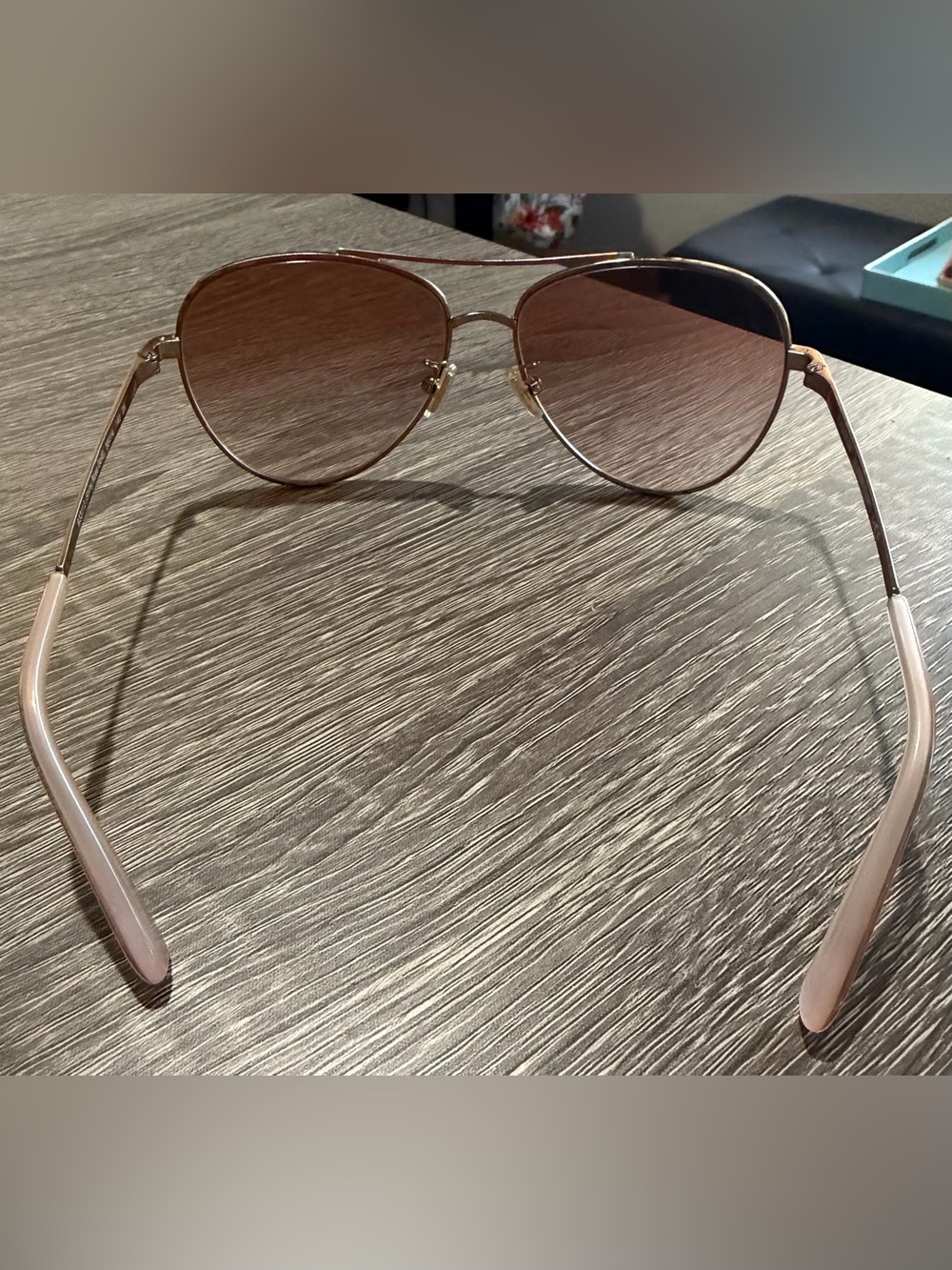 Coach Rose Gold Aviator Sunglasses with Pink Gradient Lenses - Picture 12 of 13
